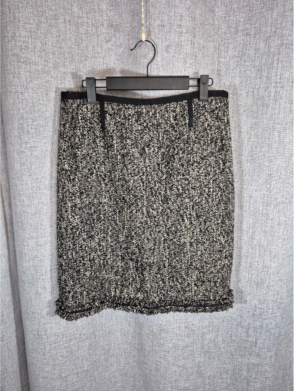 Talbots Petites Women’s 10P Black Ivory Wool Blend Tweed Pencil Skirt
